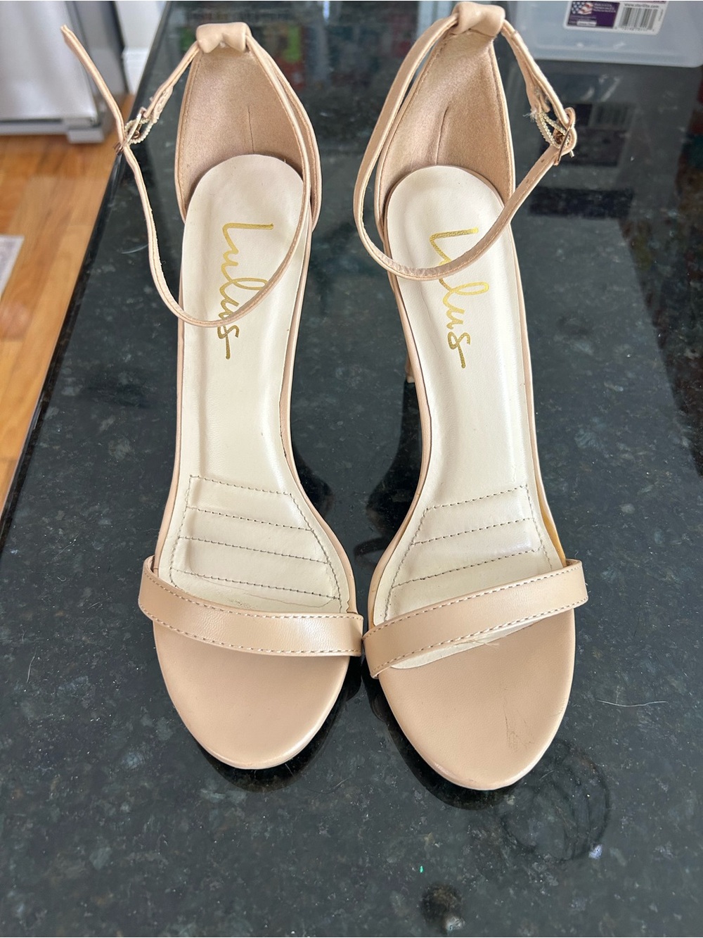 Lulu's Blush Nude Ankle-Strap Block Heels